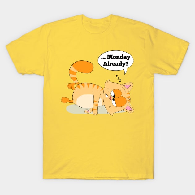 Even Cat Hates Monday T-Shirt by Catifornia